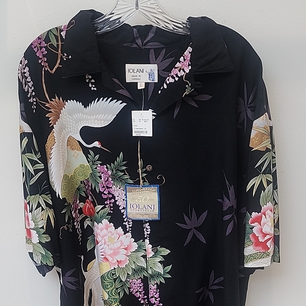 Rare Vintage Iolani Aloha Shirt Hawaiian Japaese Inspired